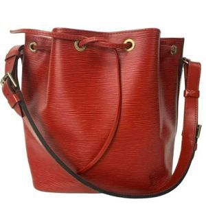 Authentic LOUIS VUITTON NOE RED EPI LEATHER HANDBAG